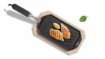 COZZE CAST IRON PAN WITH WOODEN TRAY